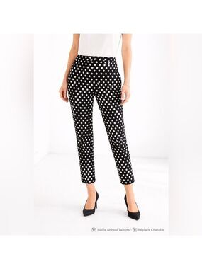Talbots PETITE RSVP Chatham Ankle Pants 10P Polka Dot Jacquard